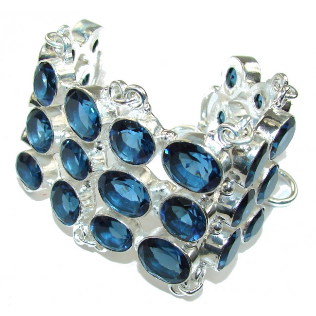Stylish created London Blue Topaz Sterling Silver Bracelet