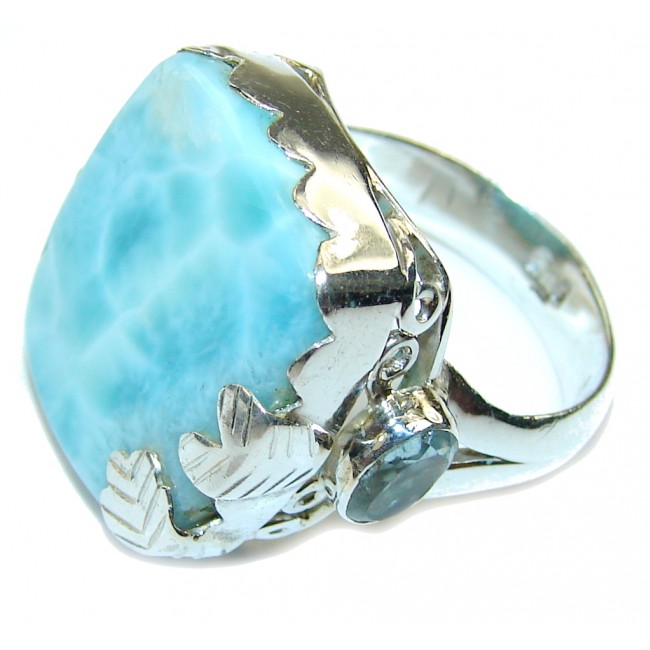 Blue Promise AAA Blue Larimar Sterling Silver Ring s. 9