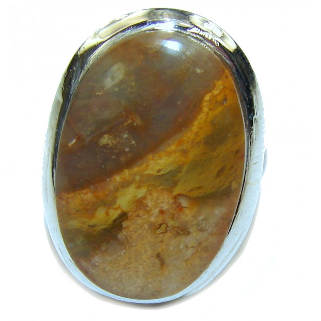Simplicity Montana Agate Sterling Silver ring; s. 8