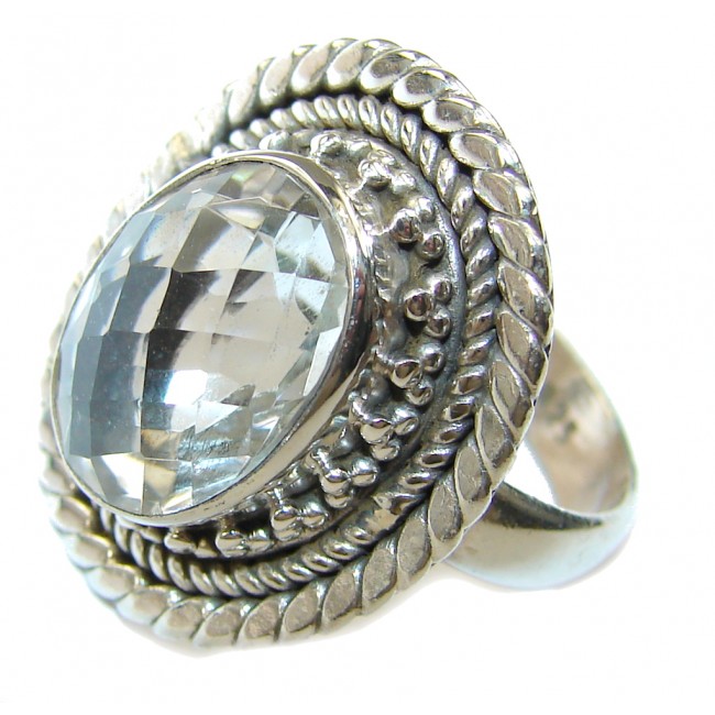 Passion White Topaz Sterling Silver Ring s. 6 1/4
