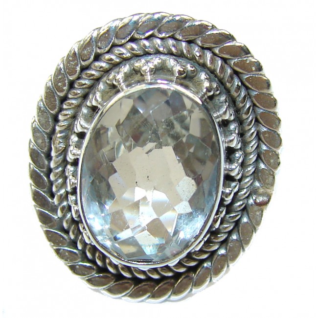 Passion White Topaz Sterling Silver Ring s. 6 1/4