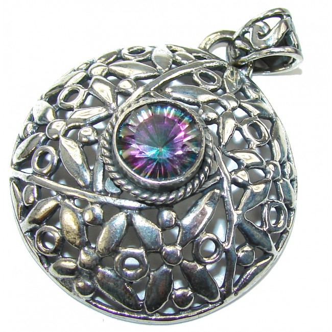 Exotic Style! Magical Sea Topaz Sterling Silver Pendant