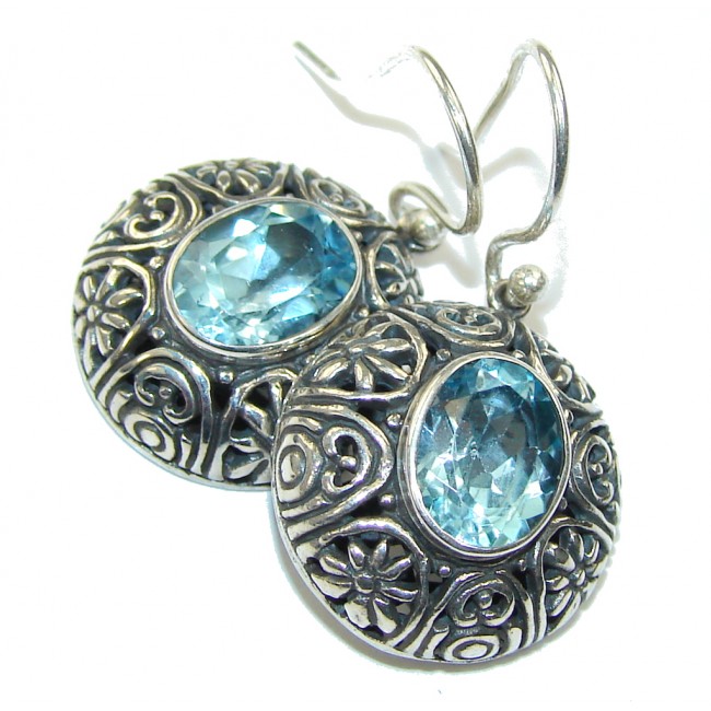 Delicate Swiss Blue Topaz Sterling Silver earrings