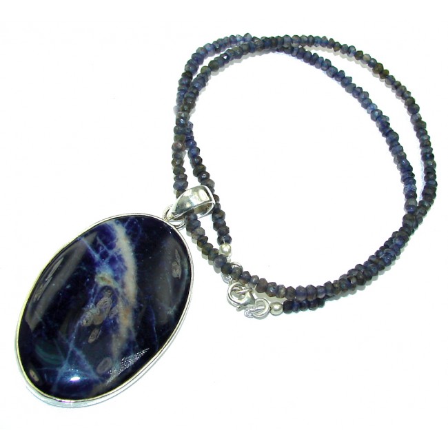 Stone of Venus!! Sodalite & Iolite Sterling Silver necklace