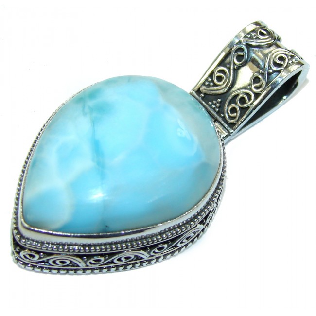 Perfect! AAA Blue Larimar Sterling Silver Pendant