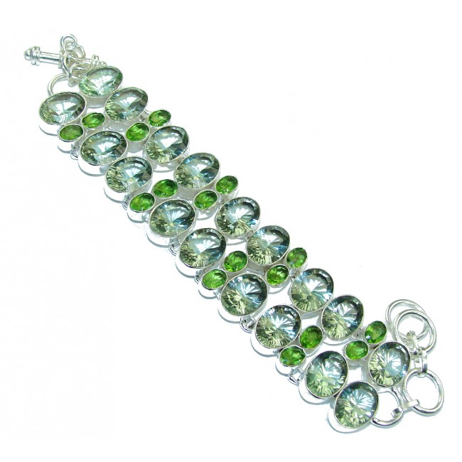 Amazing! Created Mint Apatite Sterling Silver Bracelet