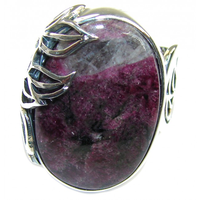 Just Perfect AAA Russian Eudialyte Sterling Silver Ring s. 8- adjustable