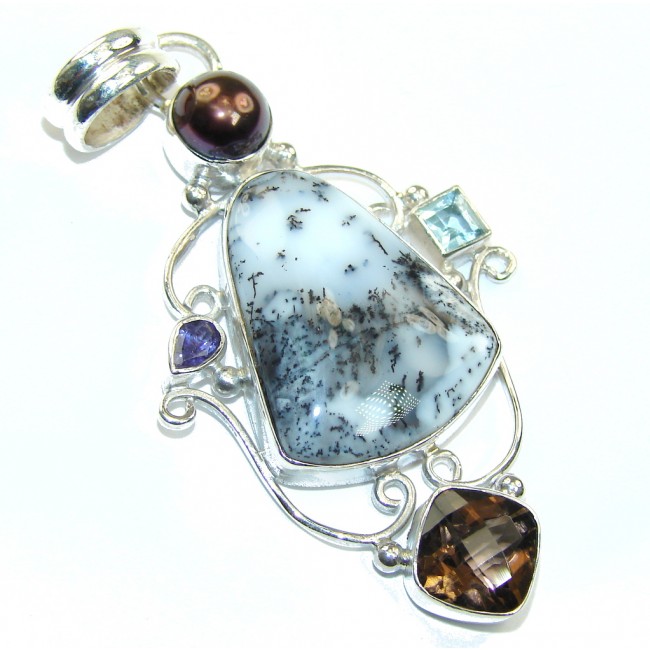 Amazing AAA Dendritic Agate Sterling Silver Pendant