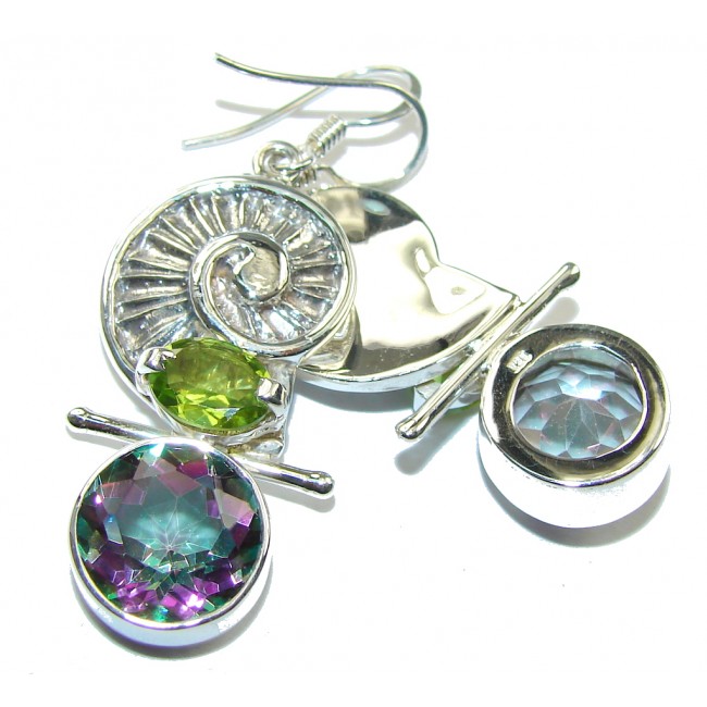 Magical Ocean Shell Magic Topaz Sterling Silver earrings
