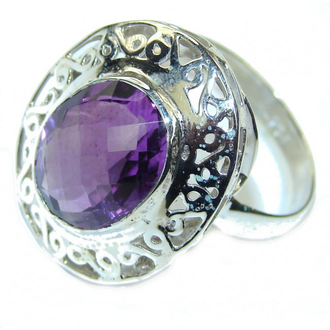 Secret Purple Amethyst Sterling Silver Ring s. 8