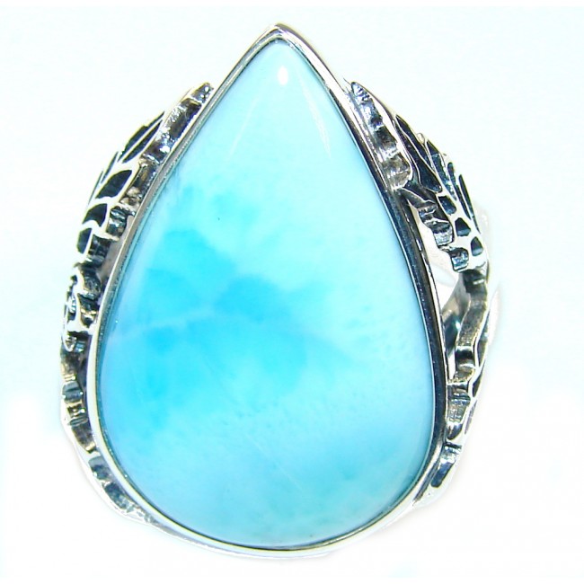 Secret Beauty AAA Blue Larimar Sterling Silver Ring s. 7 1/2