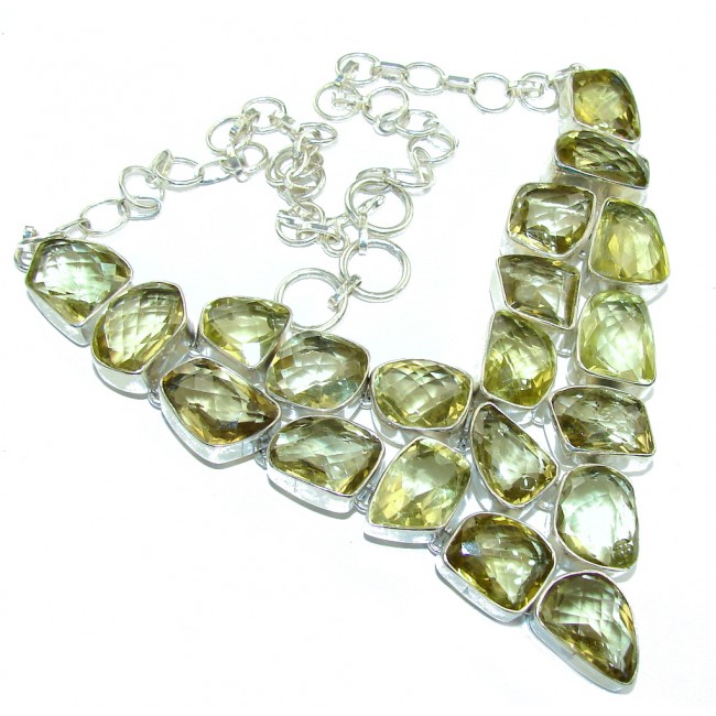 Summer Time Yellow Citrine Sterling Silver necklace