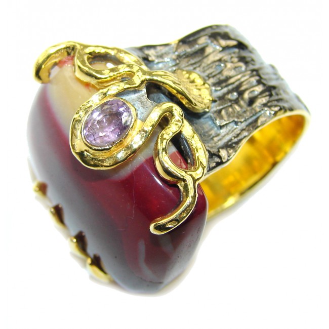 Big Amazing AAA Mookaite Sterling Silver Ring s. 7 1/4