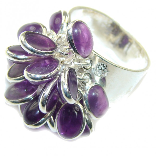 Happy Life AAA Purple Amethyst Sterling Silver ring s. 7 3/4