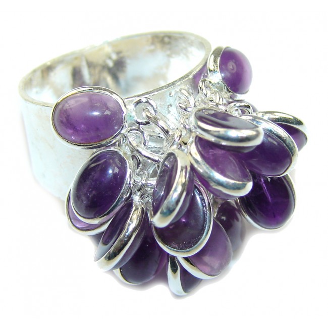 Happy Life AAA Purple Amethyst Sterling Silver ring s. 7 3/4