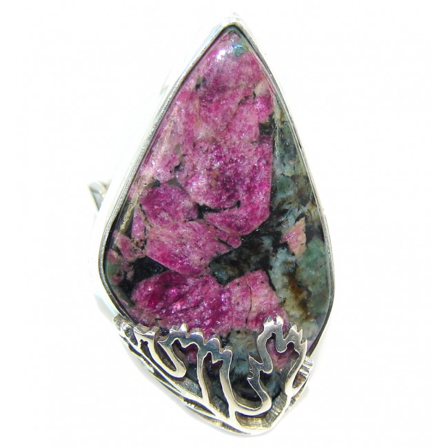 Natural AAA Russian Eudialyte Sterling Silver Ring s. 5 adjustable
