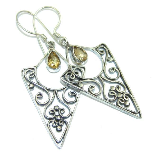 Bali Secret Yellow Citrine Sterling Silver earrings