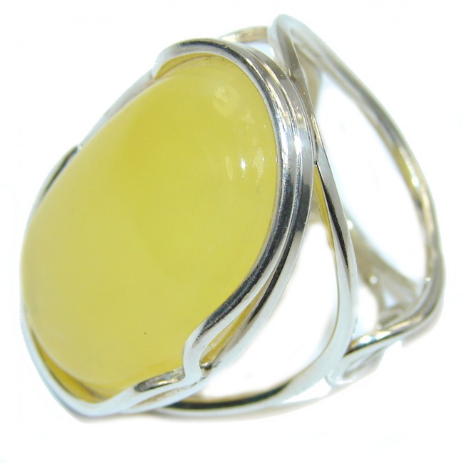 Genuine Butterscotch AAA Baltic Polish Amber Sterling Silver Ring s. 7 adjustable