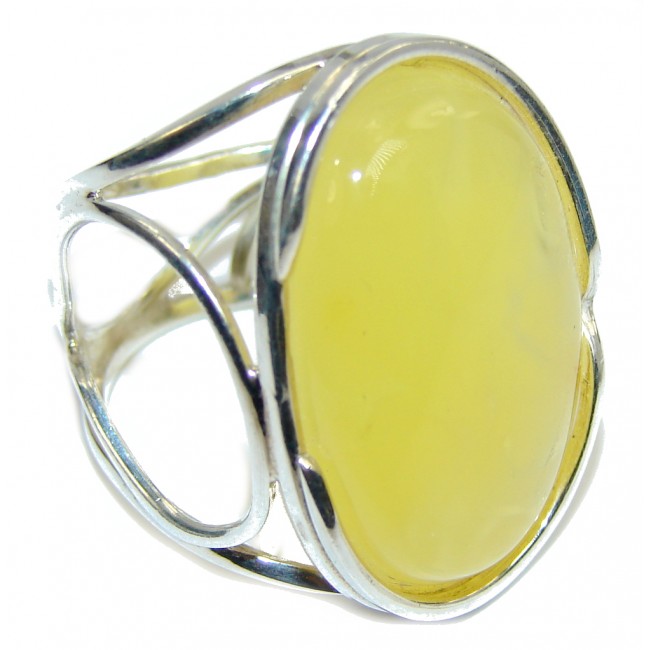 Genuine Butterscotch AAA Baltic Polish Amber Sterling Silver Ring s. 7 adjustable