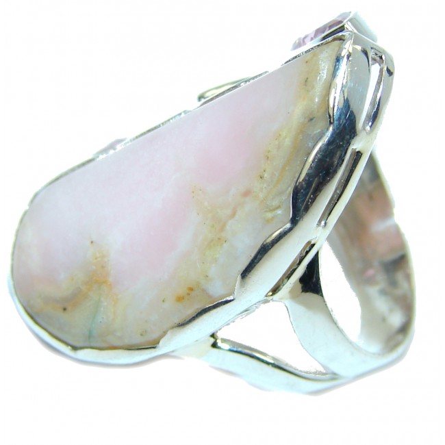 Delicate Beauty AAA Pink Opal Sterling Silver ring s. 8
