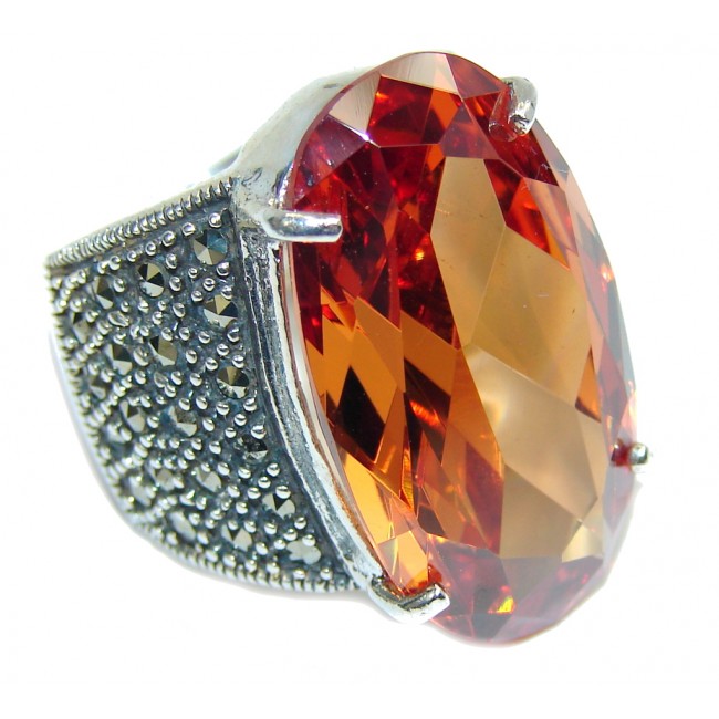 Real Beauty Golden Topaz Sterling Silver Ring s. 6 1/2