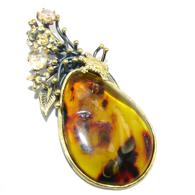 Natural Beauty AAA Baltic Amber over Sterling Silver Pendant