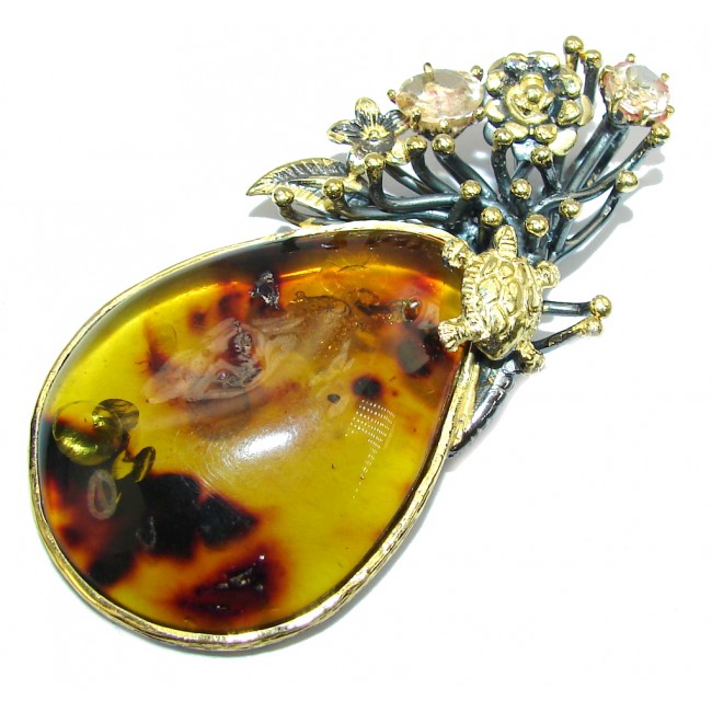 Natural Beauty AAA Baltic Amber over Sterling Silver Pendant