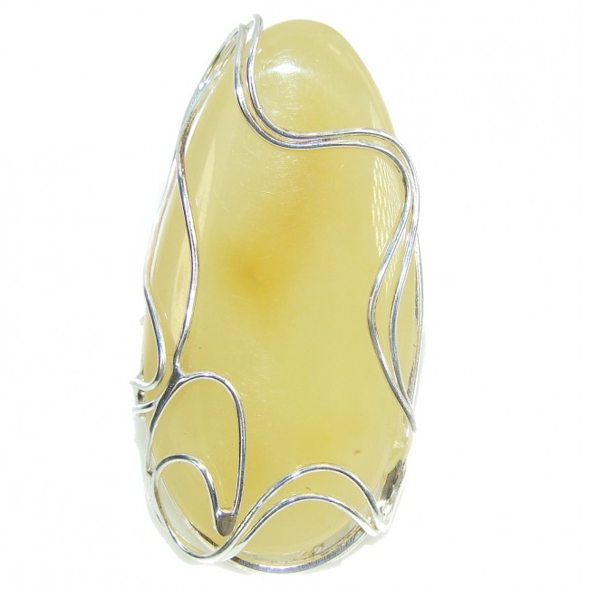 Massive! Stunning Butterscotch Baltic Polish Amber Sterling Silver Ring s. 8 - adjustable