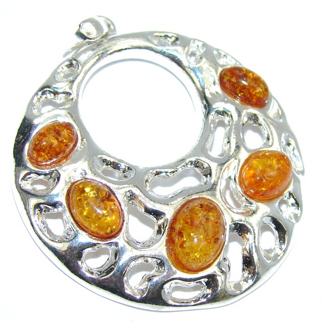 Perfect AAA Baltic Polish Amber Sterling Silver Pendant