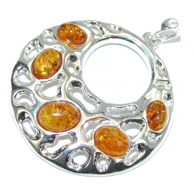 Perfect AAA Baltic Polish Amber Sterling Silver Pendant