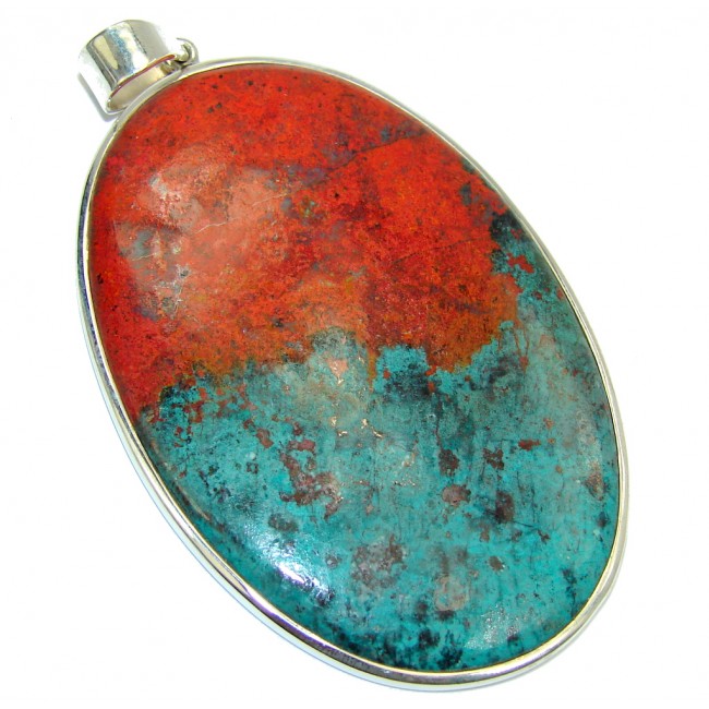 Big! Awesome AAA Red Sonora Jasper Sterling Silver Pendant