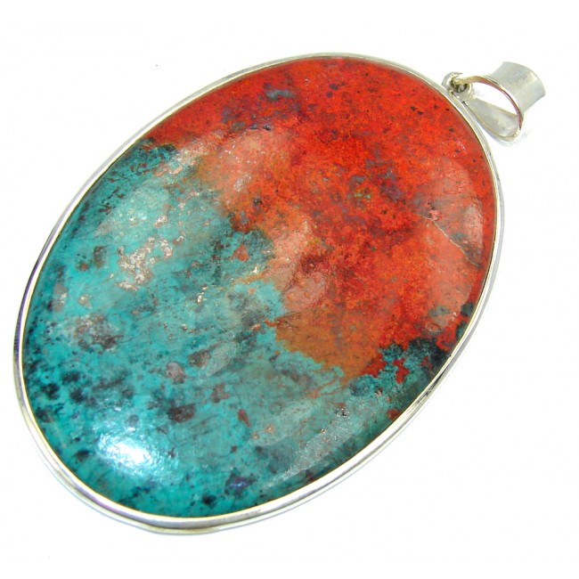 Big! Awesome AAA Red Sonora Jasper Sterling Silver Pendant