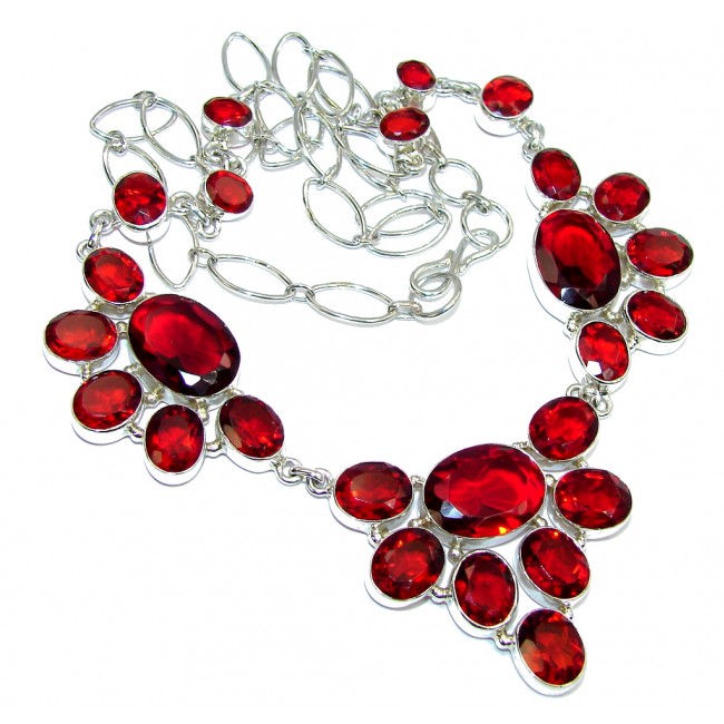 True Passion Red Quartz Sterling Silver necklace