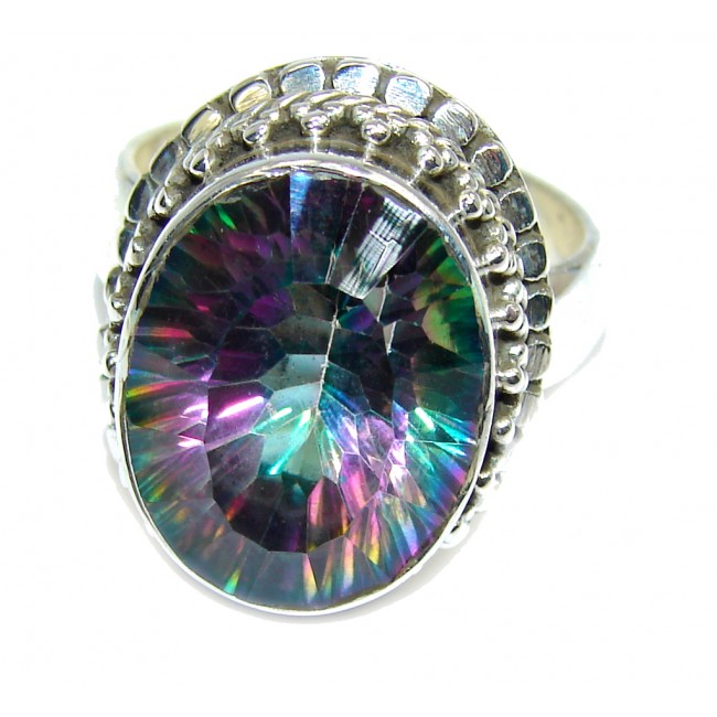 Perfect Rainbow Magic Topaz Sterling Silver Ring s. 7