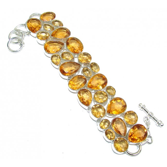 Store Of Love Created Golden Topaz Sterling Silver Bracelet