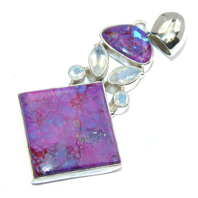 Tropical Purple Turquoise Sterling Silver Pendant