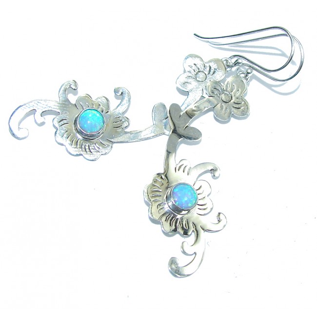 Very Delicate Japanese Fire Opal Sterling Silver earrings