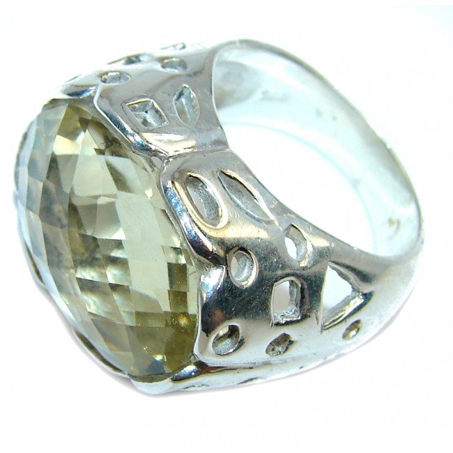 Delicate Created Light Citrine Sterling Silver Ring s. 7 1/4