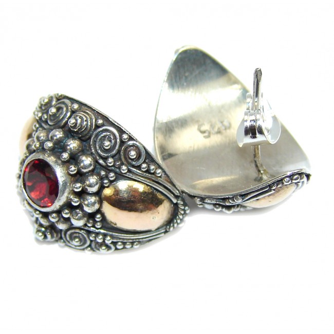 Perfect Garnet & Copper Sterling Silver earrings