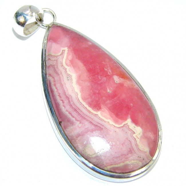 Amazing Pink Rhodochrosite Sterling Silver Pendant