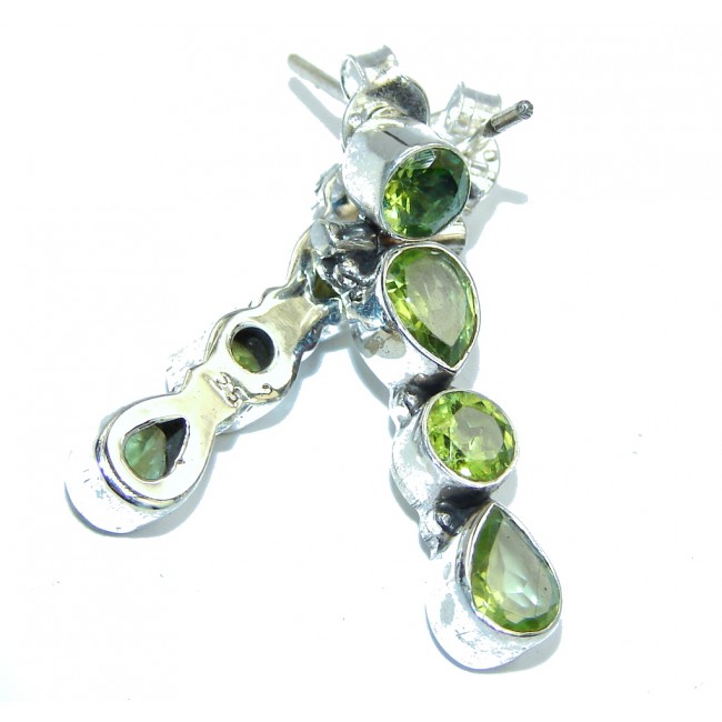 Excellent faceted Peridot Sterling Silver Earrings