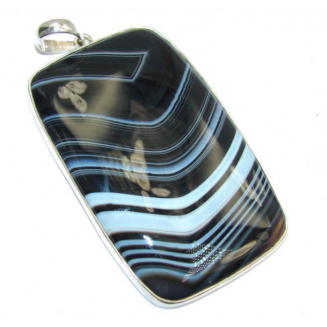 Giant Twilight Zone Beauty Agate Sterling Silver Pendant