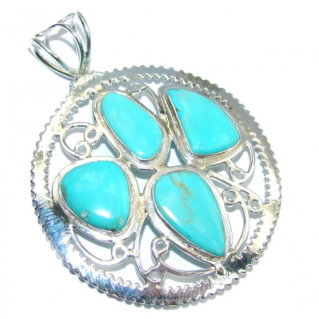 Just Perfect Blue Turquoise Sterling Silver Pendant