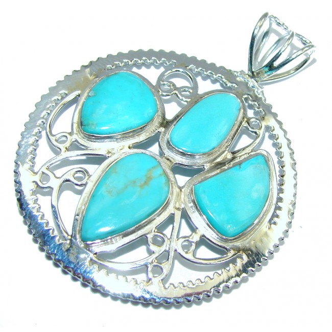 Just Perfect Blue Turquoise Sterling Silver Pendant