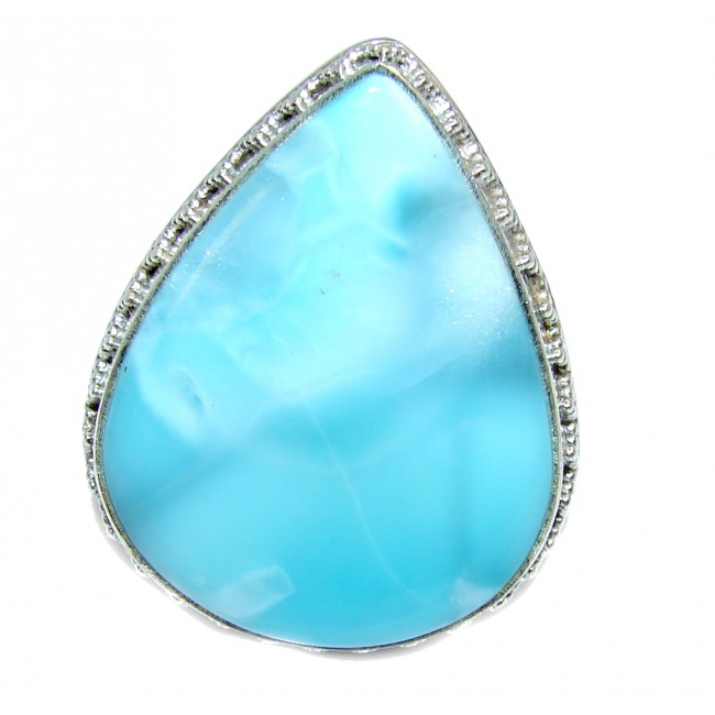 Amazing AAA Blue Larimar Sterling Silver Ring s. 8