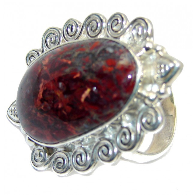 Amazing Brown Pietersite Sterling Silver Ring s. 9