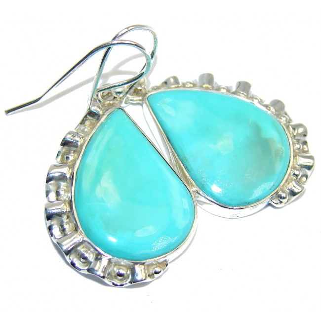 Delicate Green Turquoise Sterling Silver earrings