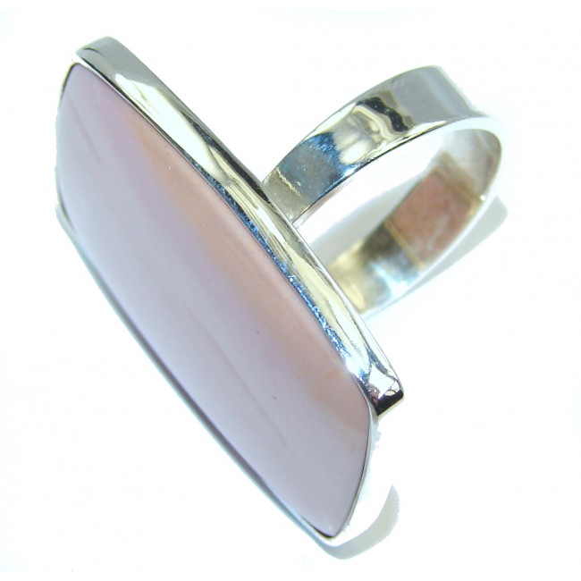 Amazing Light Pink Opal Sterling Silver ring s. 9