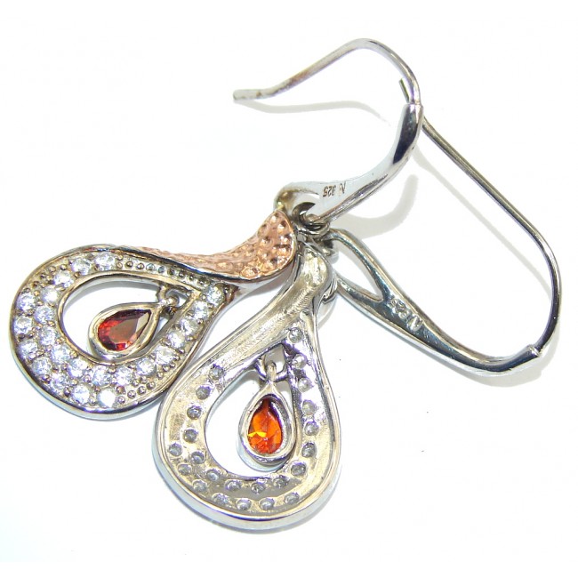 Delicate Red Garnet Sterling Silver earrings