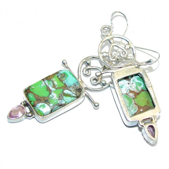 Fresh Island Green Turquoise Sterling Silver earrings